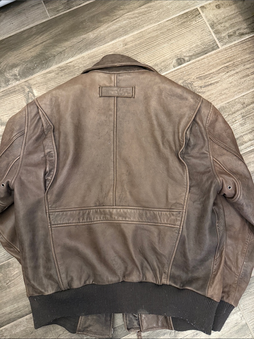Roundtree & Yorke Brown Leather Bomber Jacket - Picture 8 of 8